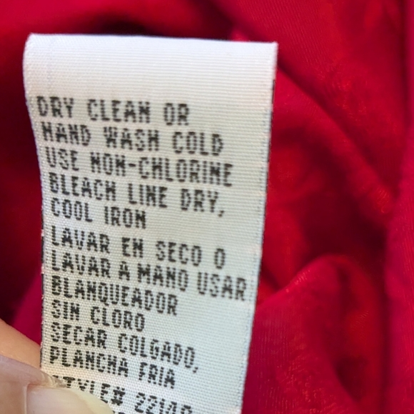 Vintage Asian Elegant Wine Red Maxi Dress 90s Y2k Jacquard Chinese Wedding Sz. 8 - Picture 12 of 13